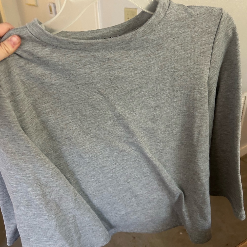 Gray Long Sleeve Top